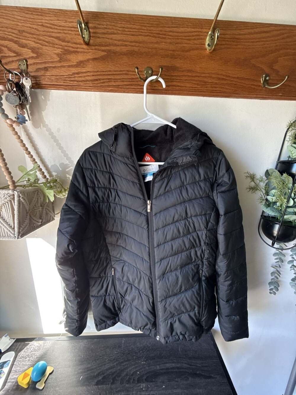 Columbia Omni-Heat Heavenly Hooded Jacket Size M Black